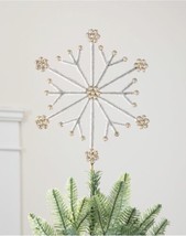 Beadded Snowflake Christmas Tree Topper Decor Handcrafted (10”x10”x1”) - £91.44 GBP