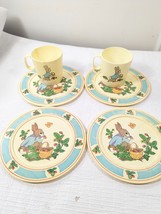 Vintage Peter Rabbit Childrens Plastic Plates cups Tea Party Chilton set Easter - £15.02 GBP