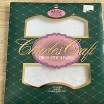 CHARLES CRAFT CROSS STITCH FABRIC AIDA 12x18 WHITE~~NIP - $12.19