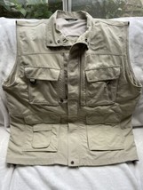Columbia Omni Dry Multi Pocket L Nylon Fishing Vest Mens Size XL Tan - $26.18