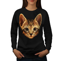 Wellcoda Kitty Animal Furry Cat Womens Sweatshirt, Cute Casual Pullover Jumper - £22.60 GBP+