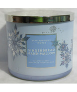 Bath &amp; Body Works 3-wick 14.5 oz Jar Scented Candle GINGERBREAD MARSHMALLOW - £30.99 GBP