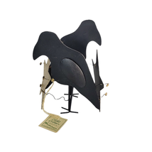 Old Crow Raven Rustic Metal Candle Wrap Holder Birds Stars Country Decor - £12.04 GBP