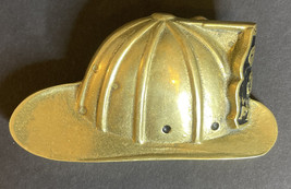 Vintage BBB Solid Brass Firefighter Helmet Belt Buckle #4508 Taiwan Gold... - $28.05