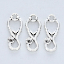10 Stethoscope Charms Antiqued Silver Nurse Doctor Pendants Medical Jewelry Set - £2.68 GBP