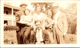 c1920 Vintage 3 Young Men and Women Outside Faded Photograph - £7.95 GBP