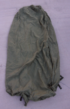 VINTAGE MILITARY SLEEPING BAG COVER W/ BLACK TIES SNAPS 62&quot; OD GREEN - $32.39