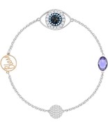 NIB AUTH Swarovski Brand Evil Eye Bangle Bless Bracelet Designer Purple ... - £29.47 GBP+
