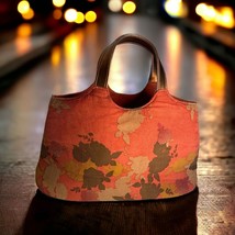 Victoria Secret Red Abstract Floral Handbag Purse Corduroy Carpet Bag Or... - $622.11 MXN