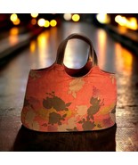 Victoria Secret Red Abstract Floral Handbag Purse Corduroy Carpet Bag Or... - $44.88 CAD