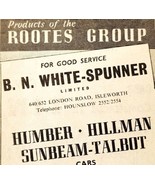1954 White Spunner Rootes Group Services Advertisement Automobilia E89G1 - €17,15 EUR