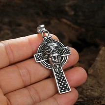 Silver Jesus Christ Crucifix Cross Pendant Necklace Christian Jewelry Chain 24&quot; - £9.37 GBP