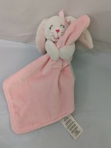 Carters White Rabbit Lovey Rattle Plush Pink Security Blanket Stuffed An... - £7.85 GBP