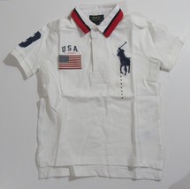 Polo Ralph Lauren Boys Big Pony USA Rugby Shirt White Size 5 NWT - £22.55 GBP