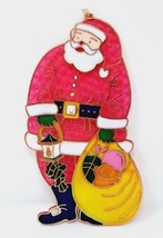 VTG Stained Glass Santa Claus Christmas Decoration Plastic Ornament Lantern Toys - £7.25 GBP