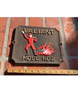 FIRE HOUSE: Valiant Hose No.2-Firefighter Cast Iron Mark/ Sq. Plaque-SIG... - $1,227.44 MXN