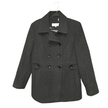 Calvin Klein Womens Size 8 Coat Black Wool Blend Double Breasted Peacoat... - $23.49