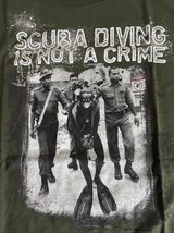 Amphibious Outfitters Men&#39;s T-Shirt XXL Scuba Diving is not a Crime Green - $28.49