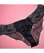 Victoria&#39;s Secret S,M Panty Black Beige Gold Floral lace Crystallized GO... - £55.52 GBP