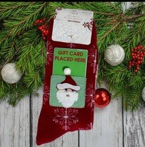 Socks Gift Card Pocket Holder Santa Claus Christmas Stocking Stuffers Wo... - $4.99