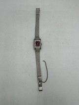 Womens Seiko 11-3409 Vintage Red Dial Wind Up Watch Tested Works Sfty Chain Dmg - £18.91 GBP
