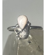 Mother of Pearl ring size 3.50 southwest pinky  leaves blossom baby chil... - $52.80 CAD