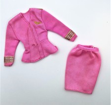 Mattel Barbie 1980&#39;s/90&#39;s Pink &amp; Gold Stewardess - £4.87 GBP