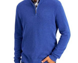 Club Room Men&#39;s Quarter-Zip Textured Cotton Sweater Cobalt Heather-Small - $21.97
