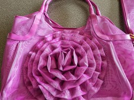 Galian New York ~Pink Mesh Shoulder Bag w/Matching Mesh Cosmetic Bag ~ 1... - £17.98 GBP