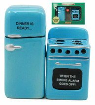 Old Fashioned Vintage Refrigerator And Kitchen Stove Salt And Pepper Sha... - $16.99