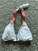 Aeropostale Womens Braided Halter Bikini Swim Top White Size Medium Retro - $11.88 CAD