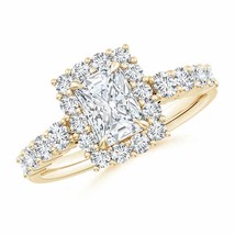 ANGARA Lab-Grown Diamond Floral Halo Ring in 14k Solid Gold (Carat-1.88 Ct.tw) - £2,010.29 GBP