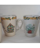 Vintage Lot of 2 Thomson Pottery Birdhouse Topiary Mugs #3 - $9.60