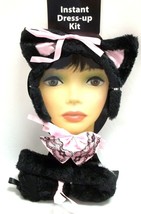 Sexy Plush Kitty Ears Tail Bowtie Black Cat Halloween Costume Kit - $9.40