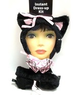 Sexy Plush Kitty Ears Tail Bowtie Black Cat Halloween Costume Kit - £7.50 GBP
