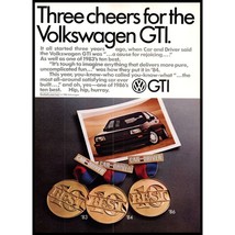 1986 VW Volkswagen Golf GTI Hatchback Vintage Print Ad Gold Medals Wall Art - $10.97