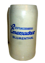 Stiftungsbrauerei Emersacker +1966 Blumenthal 1L Masskrug German Beer Stein - £11.95 GBP