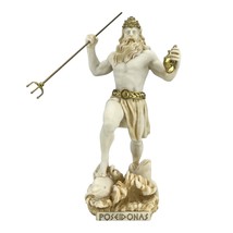 Poseidon Greek God of the Sea Neptune Statue Sculpture Figurine Aged Color 9 in - £37.21 GBP