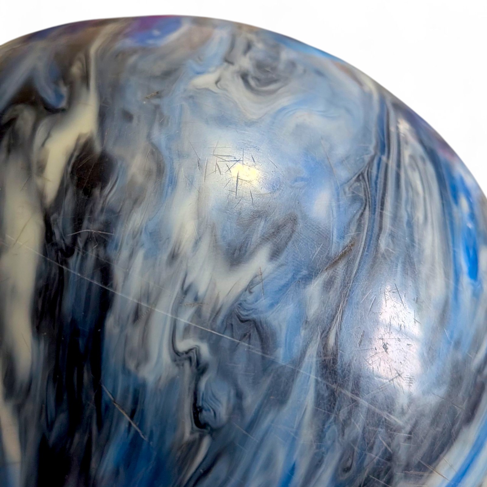VTG Ebonite Zoom Glow 10 LB Bowling Ball Blue Black White Swirl Made in USA Item image 10