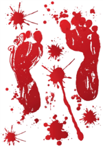 1-PR Life Size Bloody Human Foot Feet Print Floor Stickers Halloween Decorations - $5.67