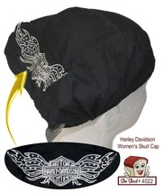 Harley-Davidson Logo Skull Cap Do Rag Black Bling Rhinestones  Women&#39;s OSFA - £11.74 GBP