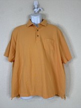 Tailor Vintage Men Size XXL Orange Solid Polo Shirt Short Sleeve - $7.20