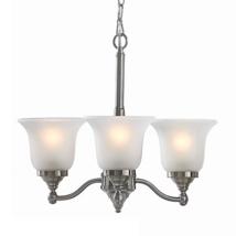 Project Source  3 Light Chandelier In Brushed Nickel New In Box 759872 - $18.49