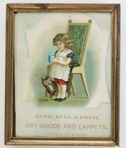 Vintage Framed Late 1800&#39;s Trade Card Bush Bull &amp; Roth Dry Goods - $228.43 MXN