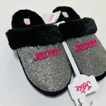 Girls Justice Slippers Size 4 5 Sparkly Plush - £12.68 GBP