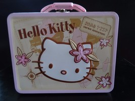 Hello Kitty Lunchbox Metal Youth Pink Pressed Tin Safari Adventure #50403 - £12.40 GBP