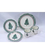Furio Christmas Tree Plates and Mugs Lot of 5  Xmas - $474.75 MXN