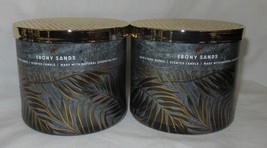 Bath &amp; Body Works 3-wick Scented Candle Set Lot of 2 EBONY SANDS - £54.75 GBP