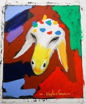 Number 20 (Sheep) by Menashe Kadishman Oil on Canvas 24&quot; x 20&quot; w/ CoA Unframed - £4,503.26 GBP