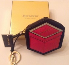 Juicy Couture Leather Hollywood Hills Coin Box Purse W/ Key Chain NWT Gift Box - £32.05 GBP
